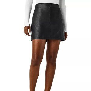 Spanx Leather-Like Mini Skirt in Luxe Black Size XL NWT